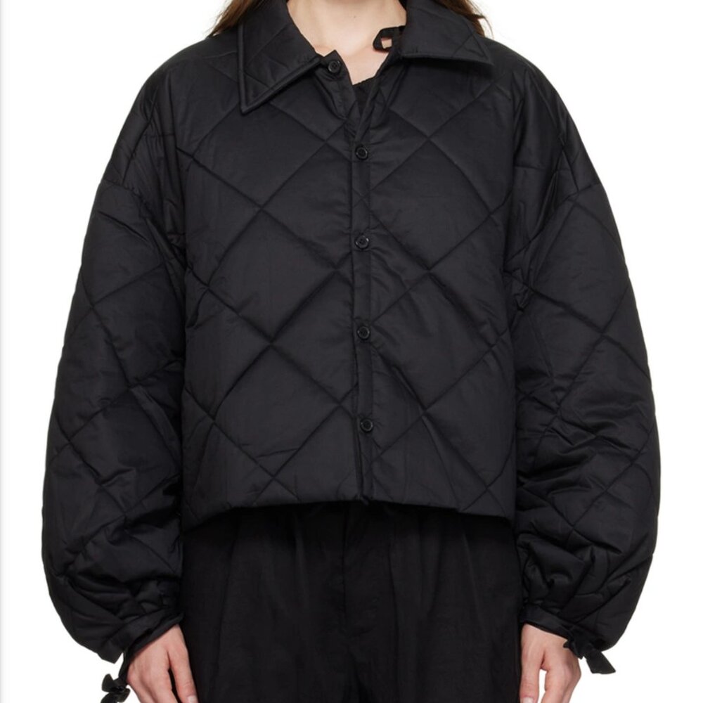 Deiji Studios - The Collared Quilt Coat - Black SM - Picture 4 of 6